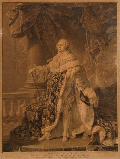 null Louis XVI, roi de France. Gravure de Bervi d'après un portrait de Callet, datée...