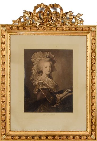 null Marie-Antoinette, reine de France. Tirage photographique ancien d'après le célèbre...
