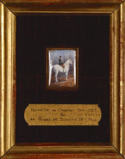 null François, Prince de Joinville (1818-1900). Portrait à cheval de la princesse...