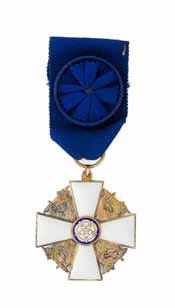 null Ordre de la Rose (Finlande) - Croix d'officier en vermeil et émail, avec son...