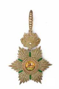 null Ordre du Lion et du Soleil (Iran) - Croix de commandeur en argent et émail,...