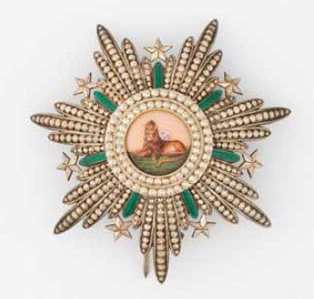 null Ordre du Lion et du Soleil (Iran) - Plaque de Grand croix, en argent, vermeil...