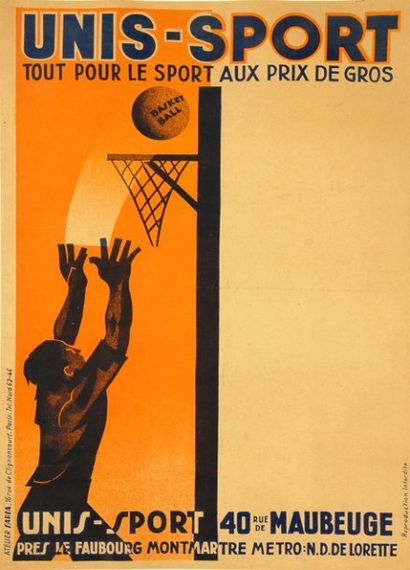 Affiche. «Unis Sport». basket-ball. Vers...