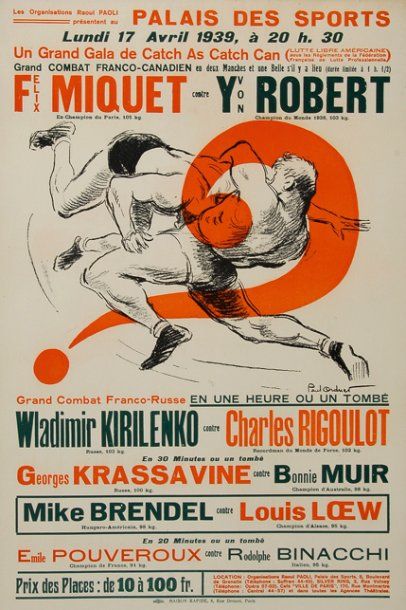 Affiche de combats en 1939. Illustrée par...