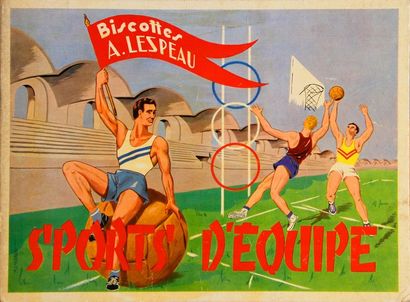 null Album. «Sports d'Equipe» par les biscottes Lespeau complèt de ses 140 vignettes,...