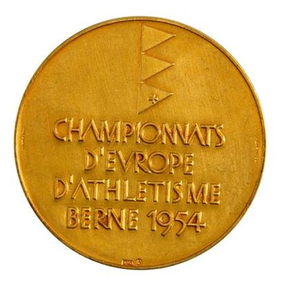 null Médaille des Championnats d'Europe d'Athlétisme 1954 à Berne. Diamètre 45 m...
