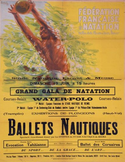 Affiche. «Grand Gala de Natation». Water...