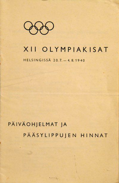 1940 . Helsinki. Programme des Jeux qui furent annulés. 16 pages. Format 14 x 21...