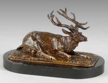 Christophe FRATIN (1801-1864) Le cerf dix cors Bronze à patine brune Très belle fonte...