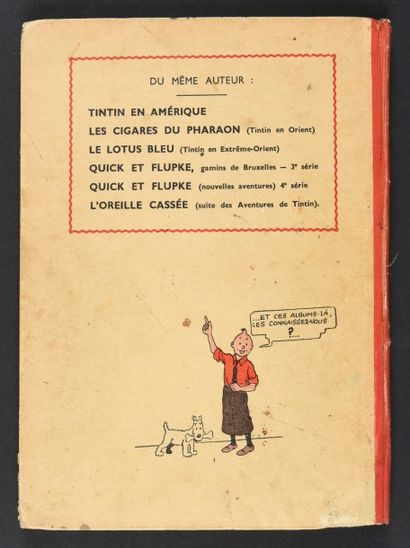 HERGÉ 
TINTIN 02.
TINTIN AU CONGO. A3. EO Casterman, 1937. Première édition casterman...