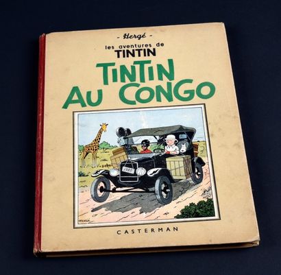 HERGÉ 
TINTIN 02.
TINTIN AU CONGO. CASTERMAN A15. 1941.
Quatre hors texte couleurs,...