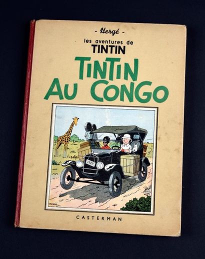 HERGÉ 
TINTIN 02.
TINTIN AU CONGO. CASTERMAN A15. 1941.
Quatre hors texte couleurs,...
