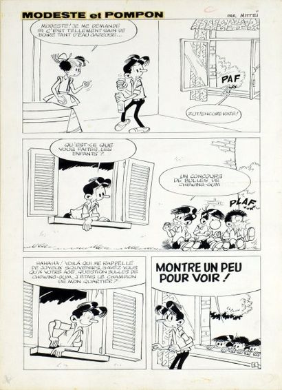 MITTÉÏ (Jean Mariette, dit) 
MODESTE ET POMPON.
Publié dans le Journal de Tintin....