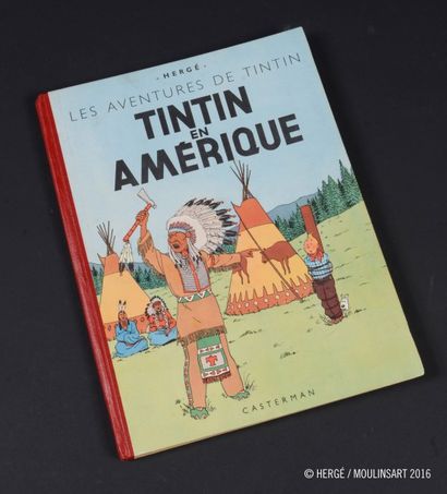 HERGÉ 
TINTIN 03.
TINTIN EN AMERIQUE. B1. 1946.
Edition originale couleurs. Dos rouge....