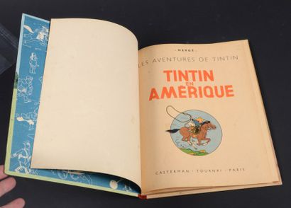 HERGÉ 
TINTIN 03.
TINTIN EN AMERIQUE. B1. 1946.
Edition originale couleurs. Dos rouge....