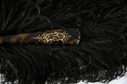 null Eventail en plumes d'autruches noires, vers 1890
Monture en écaille brune (spécimens...