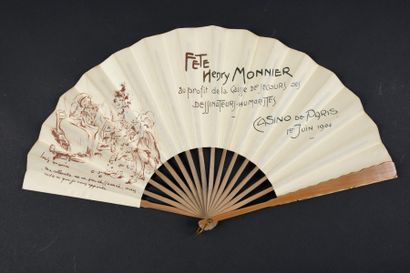 null *La fête Henri Monnier, 1904
Eventail plié, feuille double en papier. Monture...