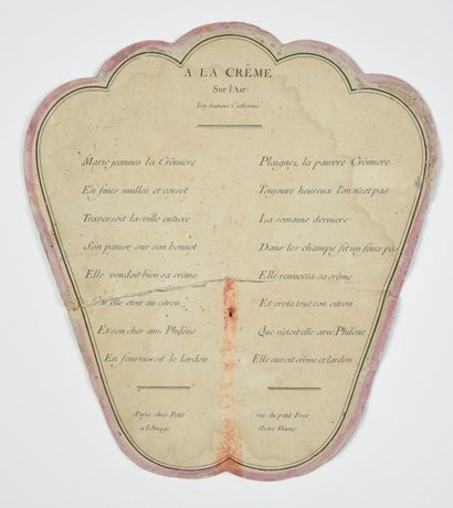 null *Les pots de crème, vers 1780
Ecran à main en carton ornée sur les deux faces...