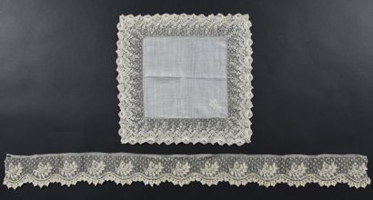 null Un mouchoir en dentelle d'Alençon à l'aiguille, vers 1860-80.
Un beau mouchoir...
