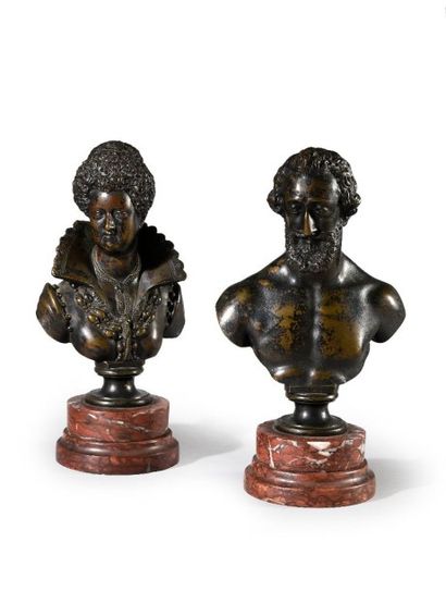Barthelemy Prieur (1536-1611) (d'après) Henry IV et Marie de Médicis
Paire de bustes...