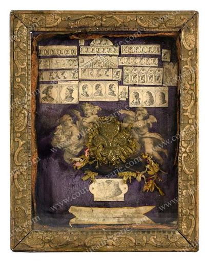 null MARIE-ANTOINETTE, reine de France (1755-1793).
Cadre reliquaire, contenant au...