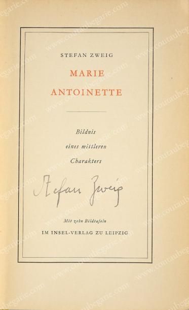 ZWEIG Stefan (1881-1942) Marie-Antoinette, à Leipzig, chez Insel-Verlag, 1932. In-4°,...