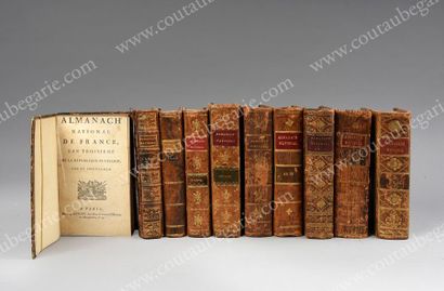 null [ALMANACHS NATIONAUX].
Ensemble comprenant 11 volumes in-8° dont: Almanach national...