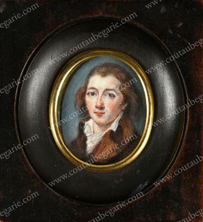 École FRANÇAISE du XVIIIe siècle 
Portrait de Camille Desmoulins (1760-1794).
Miniature...