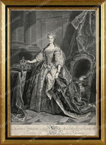 École FRANÇAISE du XVIIIe siècle 
Portraits du roi Louis XV de France et de son épouse...