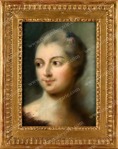 D'APRÈS MAURICE QUENTIN DE LA TOUR (1704-1788) 
Portrait de la Marquise de Pompadour...