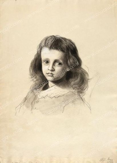 FRANCOIS, PRINCE DE JOINVILLE (1818-1900) 
Portrait d'un jeune garçon.
Dessin au...