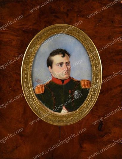 null BILFELDT Jean-Joseph (1792-1849?).
Portrait de Napoléon Ier empereur des Français.
Miniature...