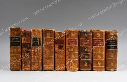 null [ALMANACHS IMPÉRIAUX].
Ensemble comprenant 9 volumes in-8° dont: Almanach impérial,...