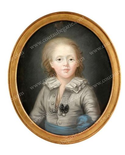 D'APRÈS ANNE-ROSALIE FILLEUL (1753-1794) 
Portrait du prince Louis-Antoine de Bourbon,...