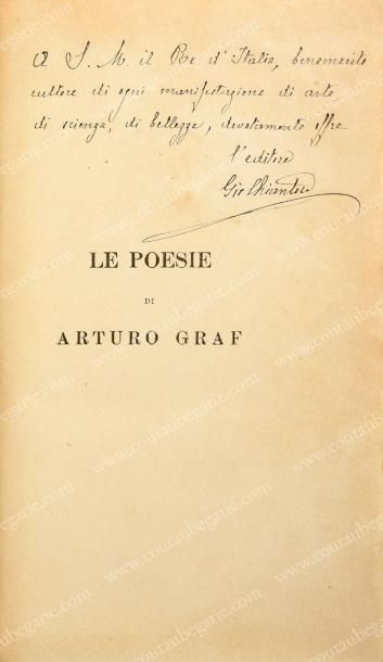 GRAF Arturo 
Le poesie, Turin, 1922. In-4°, reliure italienne d'époque en maroquin...