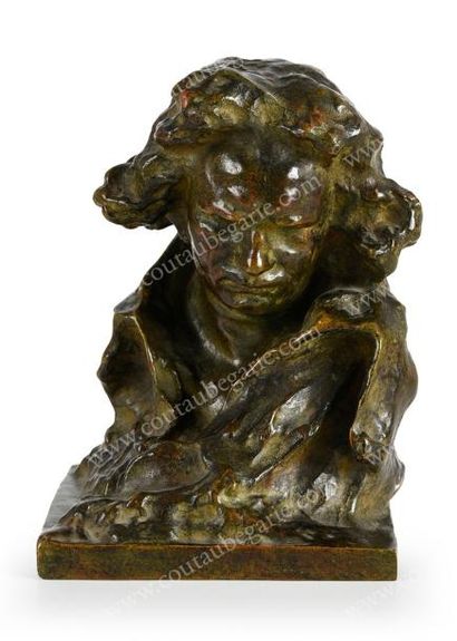 ARONSON Naoum Lvovich (1872-1943) 
Tête du compositeur Ludwig van Beethoven (1770-1827).
Bronze...