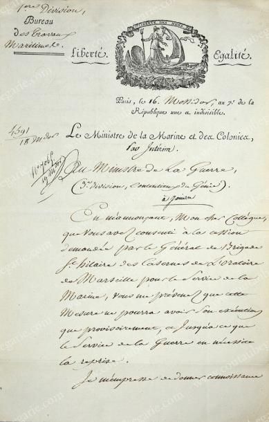 TALLEYRAND-PERIGORD Charles-Maurice (1754-1838) 
L.S.: «Ch. Mau. Talleyrand» adressée...