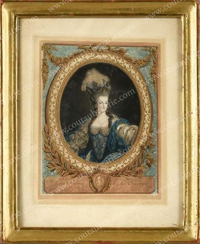École Française du XIXe siècle 
Portrait de Marie-Antoinette, reine de France (1755-1793).
Gravure...