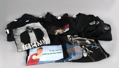null Johnny Hallyday 1990
Cadillac Tour. Un ensemble de 12 tee-shirts noirs (L-XL)...