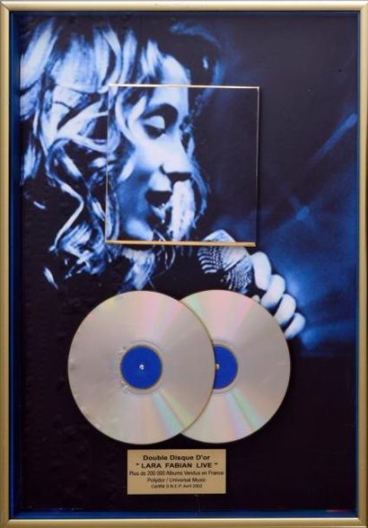 null LARA FABIAN Double Disque d'or pour l'album «Lara Fabian Live». Trophée officiel...