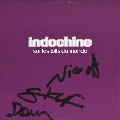null INDOCHINE, «Sur les toits du monde», CD single promotionnel dédicacé par Nicola...