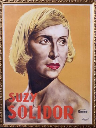 null Affiche Suzy Solidor (Harcourt - Disques Decca).
Non signée, années 1940. Dimensions:...