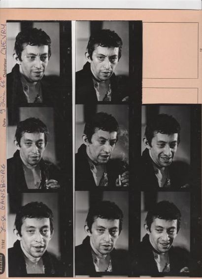null Serge Gainsbourg
Ensemble de 7 planches contacts (dont 1 planche complète avec...
