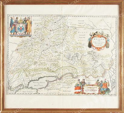 École HOLLANDAISE du XVIIe siècle 
Carte de la Russiae Vulgo Moscovia dictae, partes...