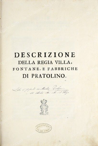 * [PRATOLINO] 
Descrizione della regia villa, fontane, e fabbriche di Pratolino,...