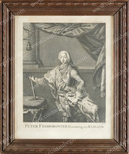 École HOLLANDAISE du XVIIIe siècle 
Portrait du grand-duc Pierre Féodorovitch de...