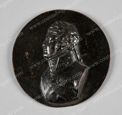 null * ALEXANDRE Ier, empereur de Russie (1777-1825)
Médaillon en bronze à patine...