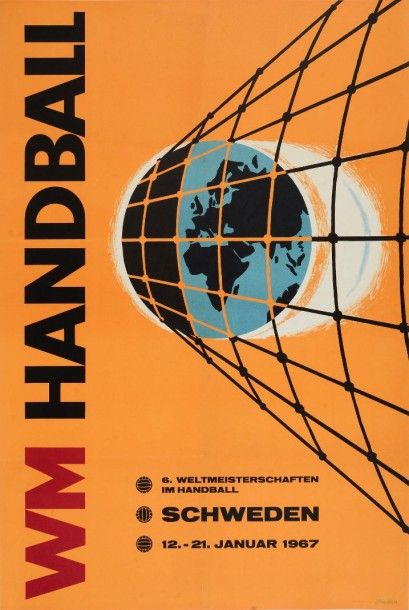 null Affiche de la Coupe du Monde de Handball organisée du 12 au 21 janvier 1967...