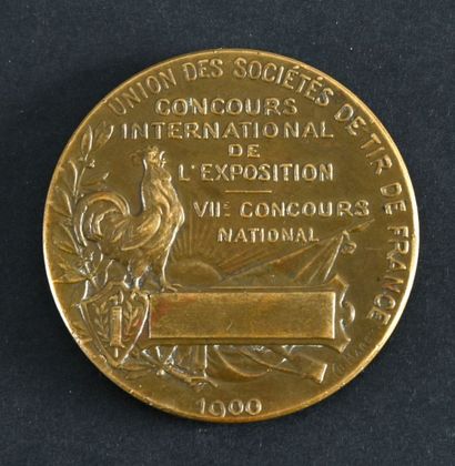 null 1900. Paris. Médaille officielle de participant pour les épreuves de tir. En...