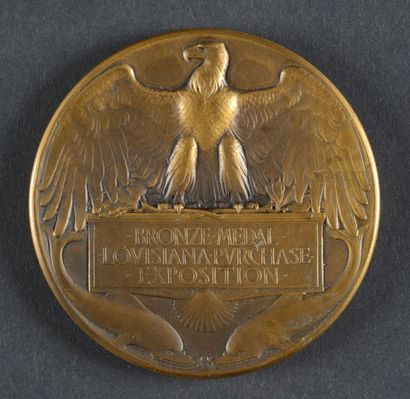 null 1904. St Louis. Médaille de bronze de récompense.
Diam. 64 mm. Third place award...